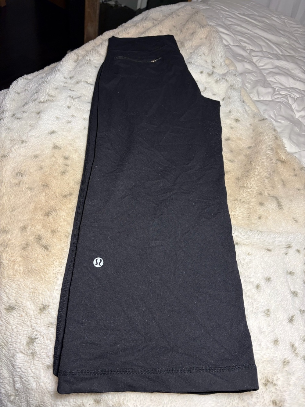 lululemon athletica Black capris with Logo Detail